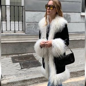 Free People Lady Lane Faux Fur Collar Jacket Corduroy Button Front. New …